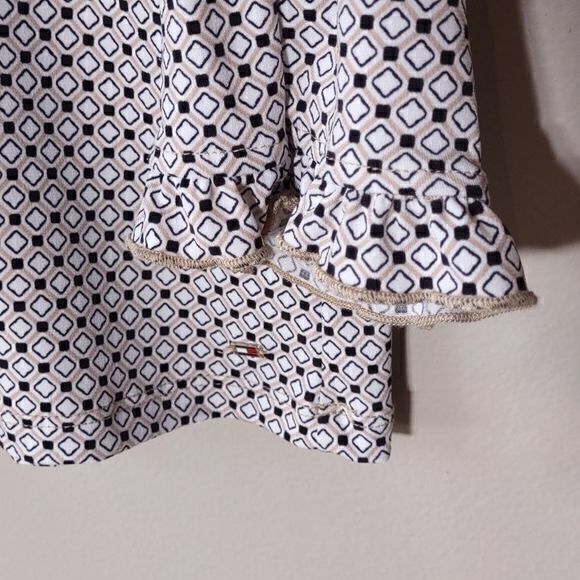 Tommy Hilfiger‎ Neutral Print Long Sleeve Blouse Sz L - Picture 5 of 11